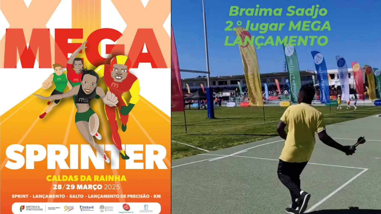 Aluno do Desporto Escolar Conquista Prata no Mega Sprinter em Caldas da Rainha, 30 de março de 2025