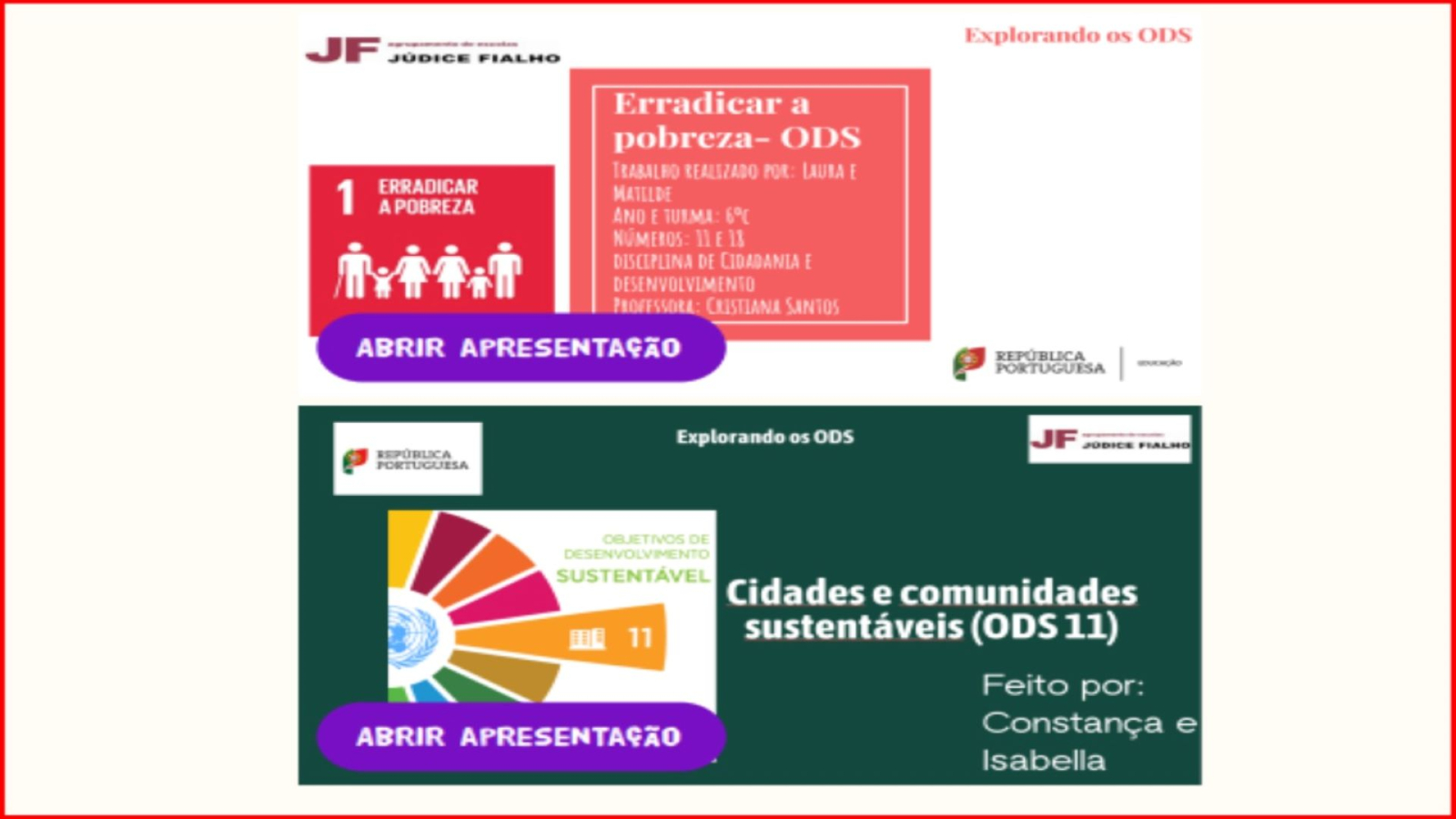 A nossa escola selecionada em concurso da UNICEF